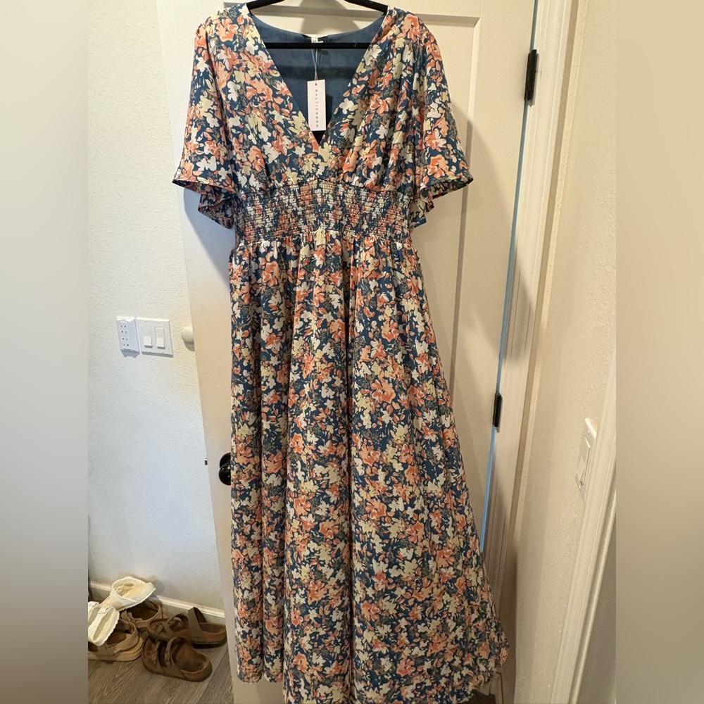 Baltic Born Blue Floral Dress - baby shower/wedding